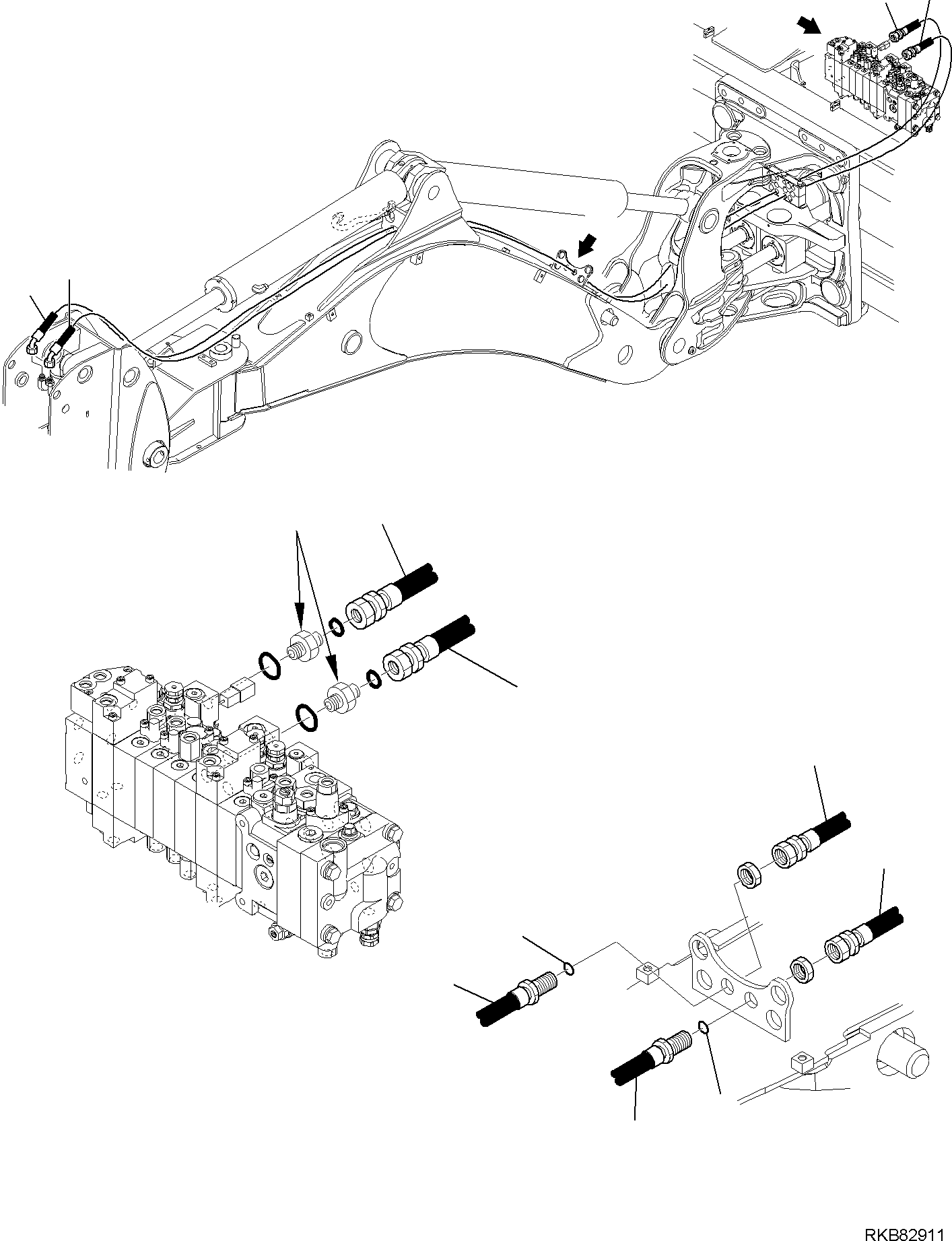 Part 153. HYDRAULIC PIPING (TELESCOPIC ARM LINE) (WITH SIDE DIGGING BOOM) [6763]