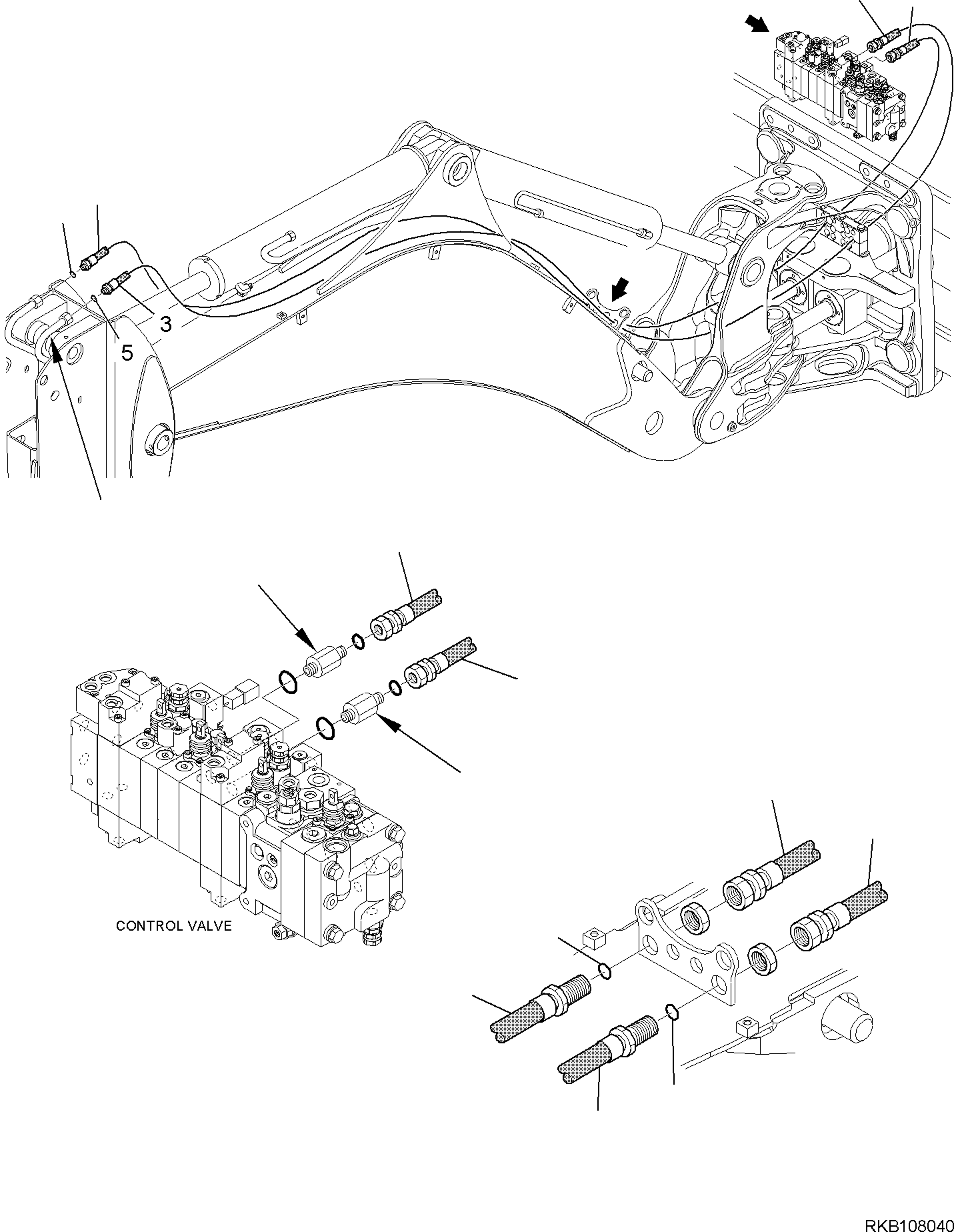 Part 87. HYDRAULIC PIPING (BUCKET LINE) (WITH TELESCOPIC ARM) (1/2) [6745]