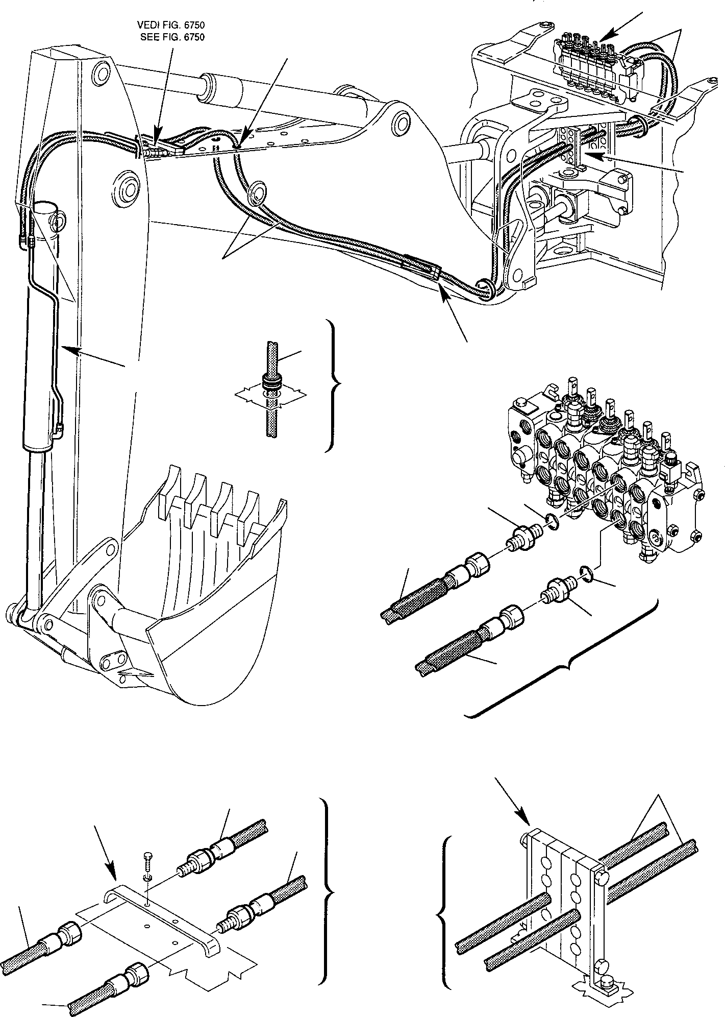 Part 54. HYDRAULIC PIPING (BUCHET CYLINDER LINE) (1/2) [6740]