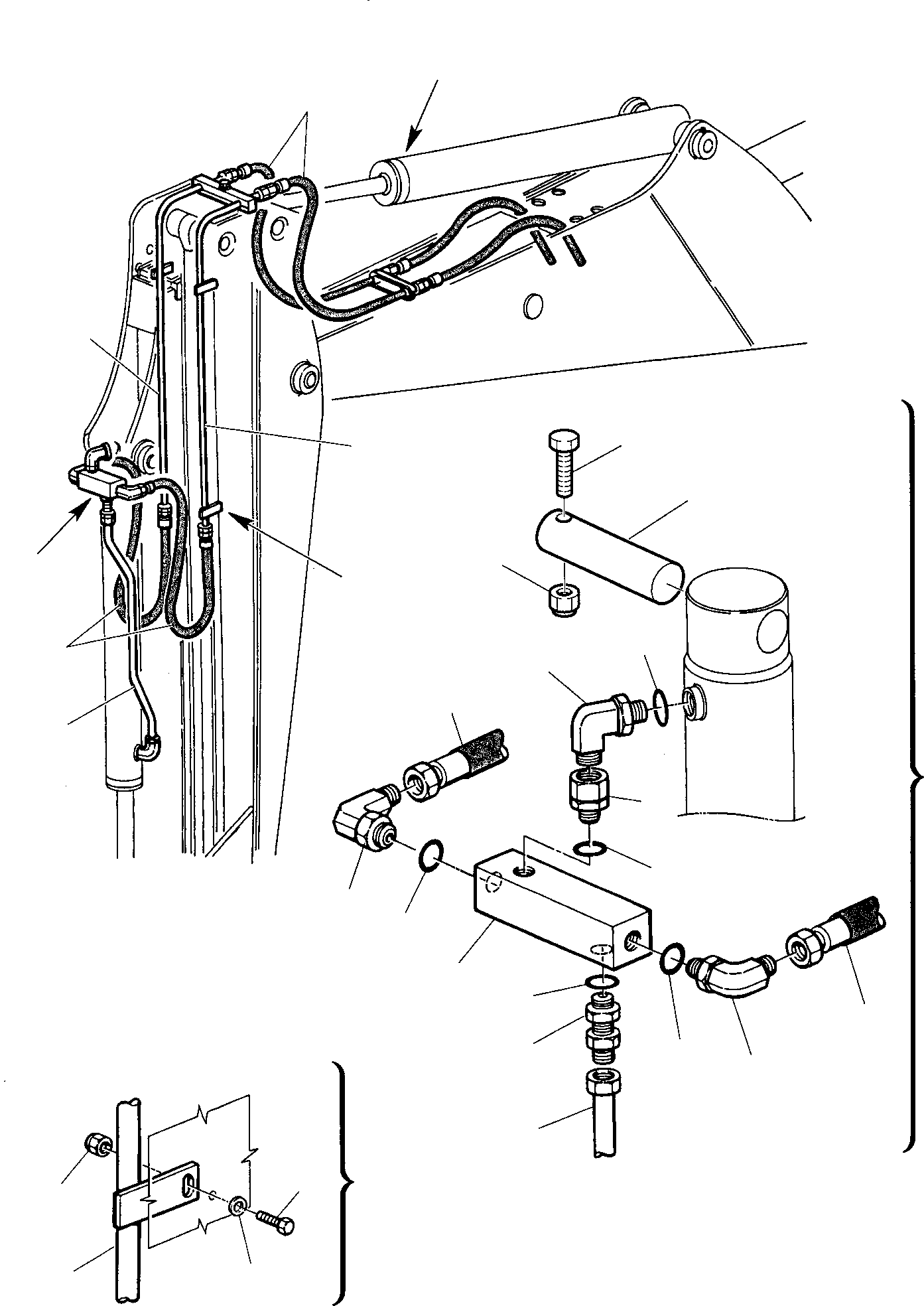 Part 57. HYDRAULIC PIPING (BUCKET CYLINDER LINE) (FOR JIG ARM) [6761]