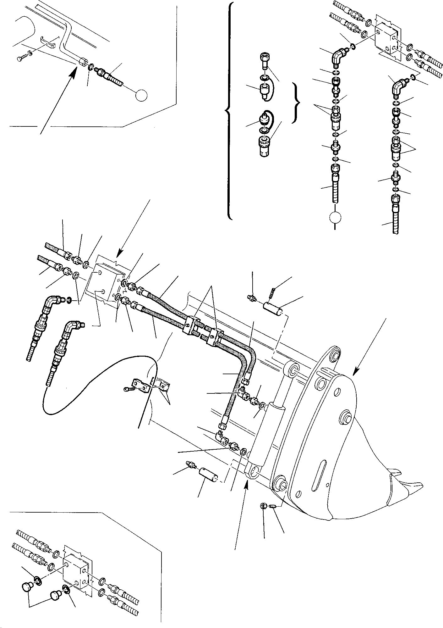 Part 53. BUCKET HYDRAULIC PIPING (MECHANICAL FAST COUPLING LINE 4IN1)(OPTIONAL) [6685]