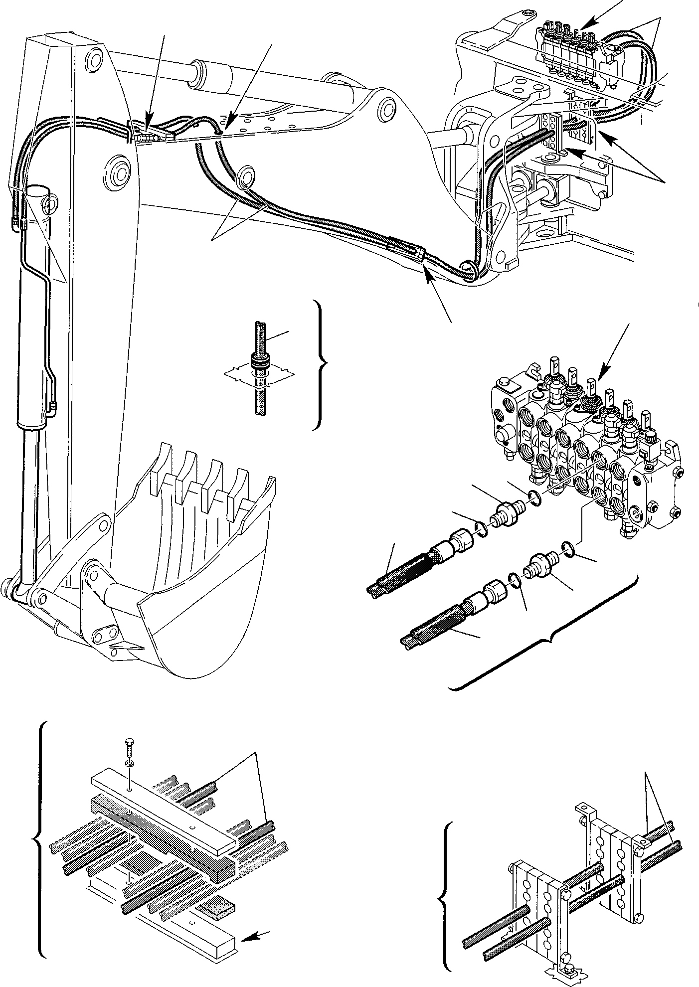 Part 60. HYDRAULIC PIPING (BUCKET - 4 IN 1 CYLINDER LINE) (1/2) [6740]