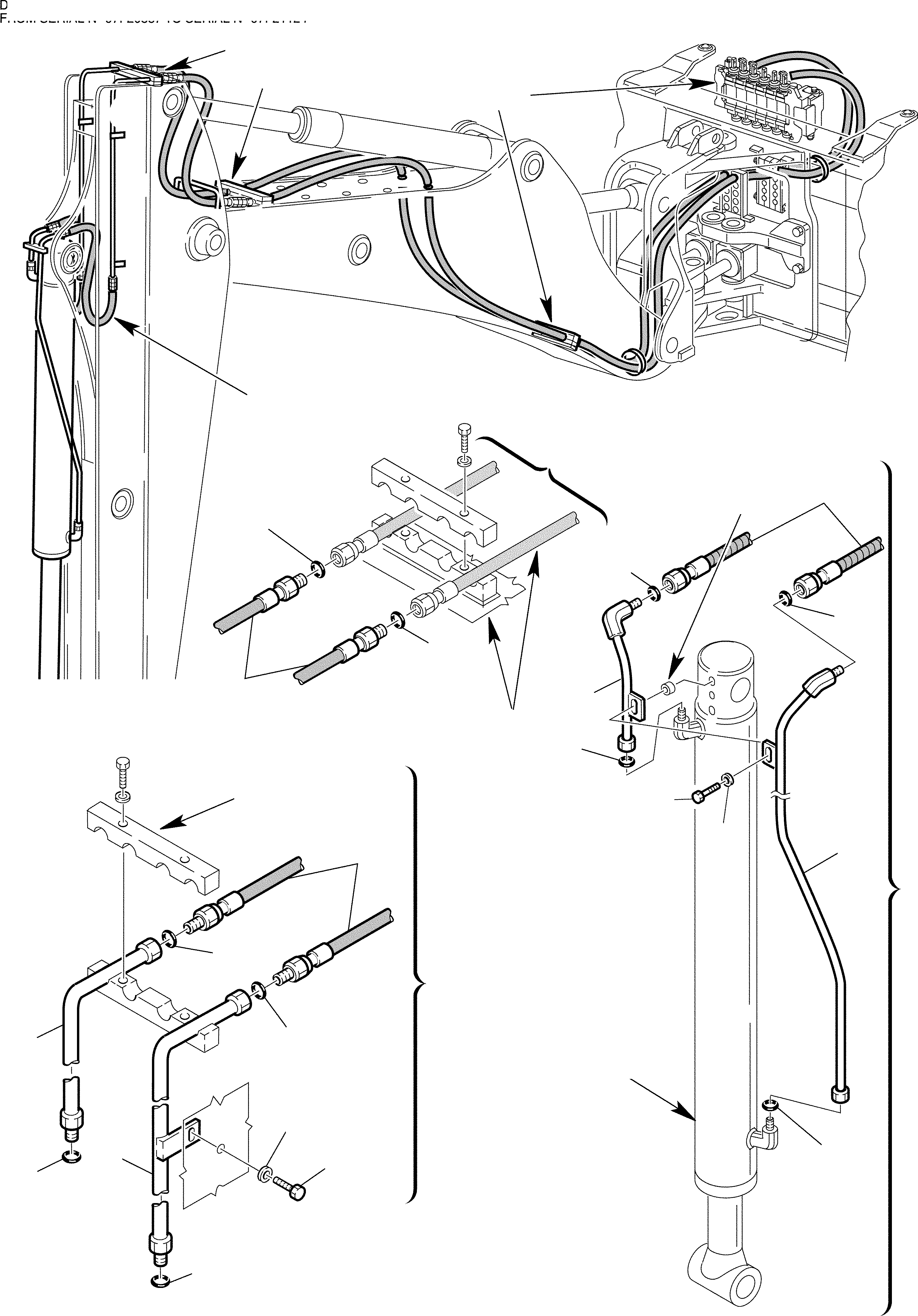 Part 76. HYDRAULIC PIPING (BUCKET CYLINDER LINE) (FOR JIG ARM) [6770]