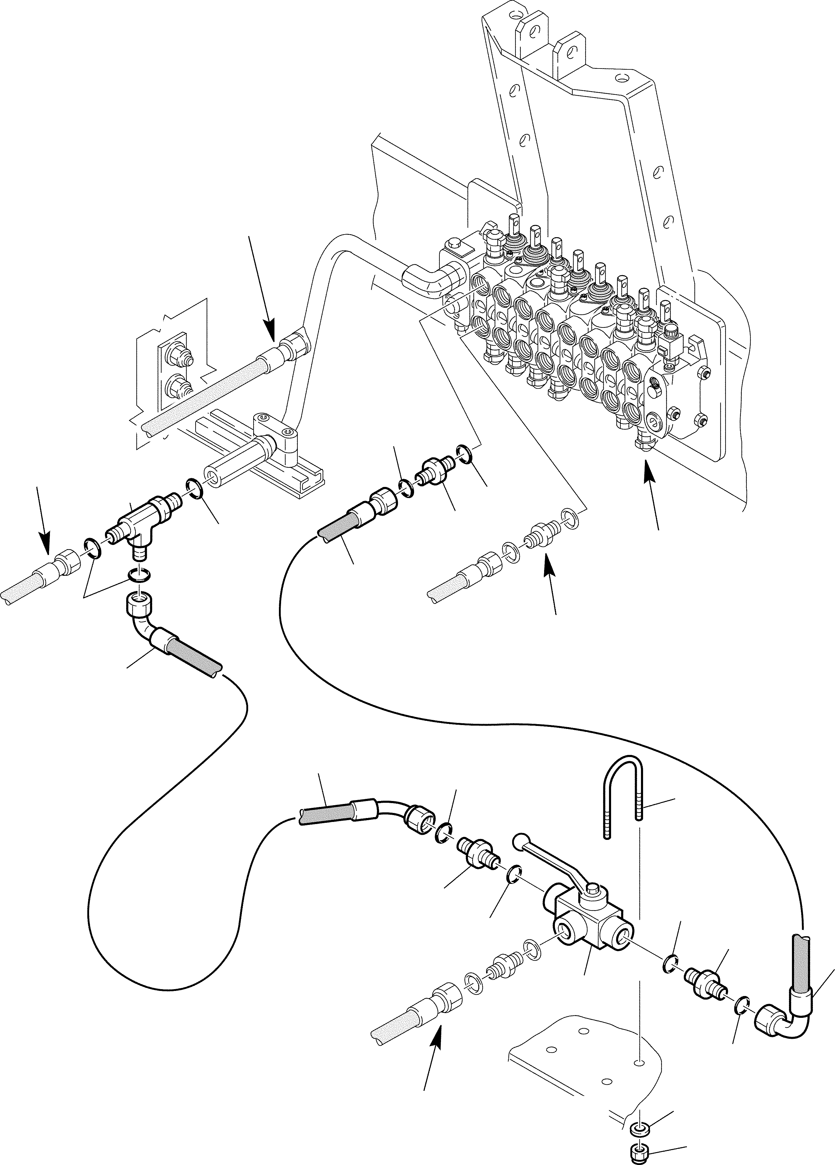 Part 100. HYDRAULIC PIPING (JIG ARM CYLINDER LINE) + HAMMER + POSITIONABLE BUCKET (1/6) [6915]