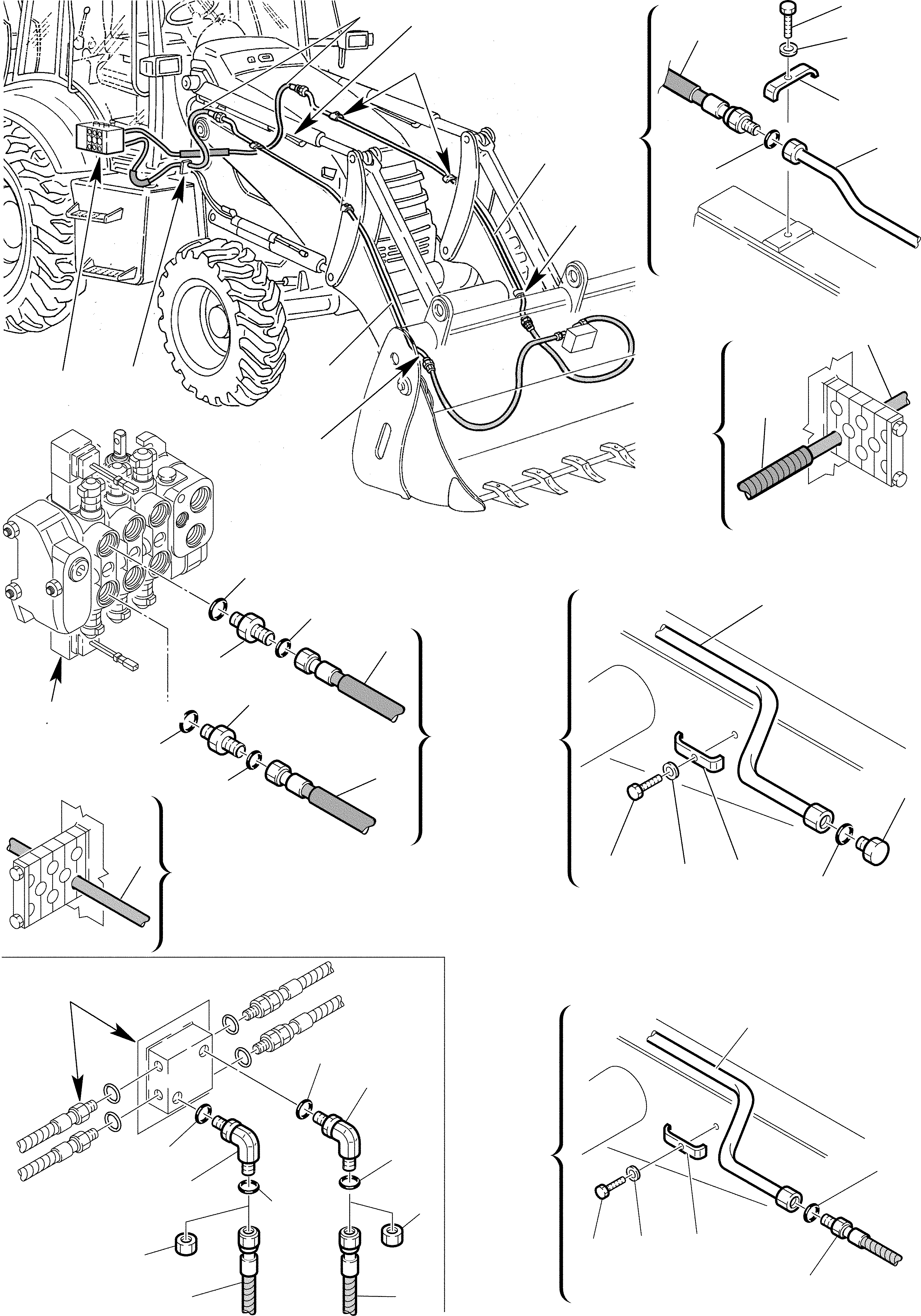 Part 75. HYDRAULIC PIPING (BUCKET - 4 IN 1 CYLINDER LINE) (1/2) [6460]