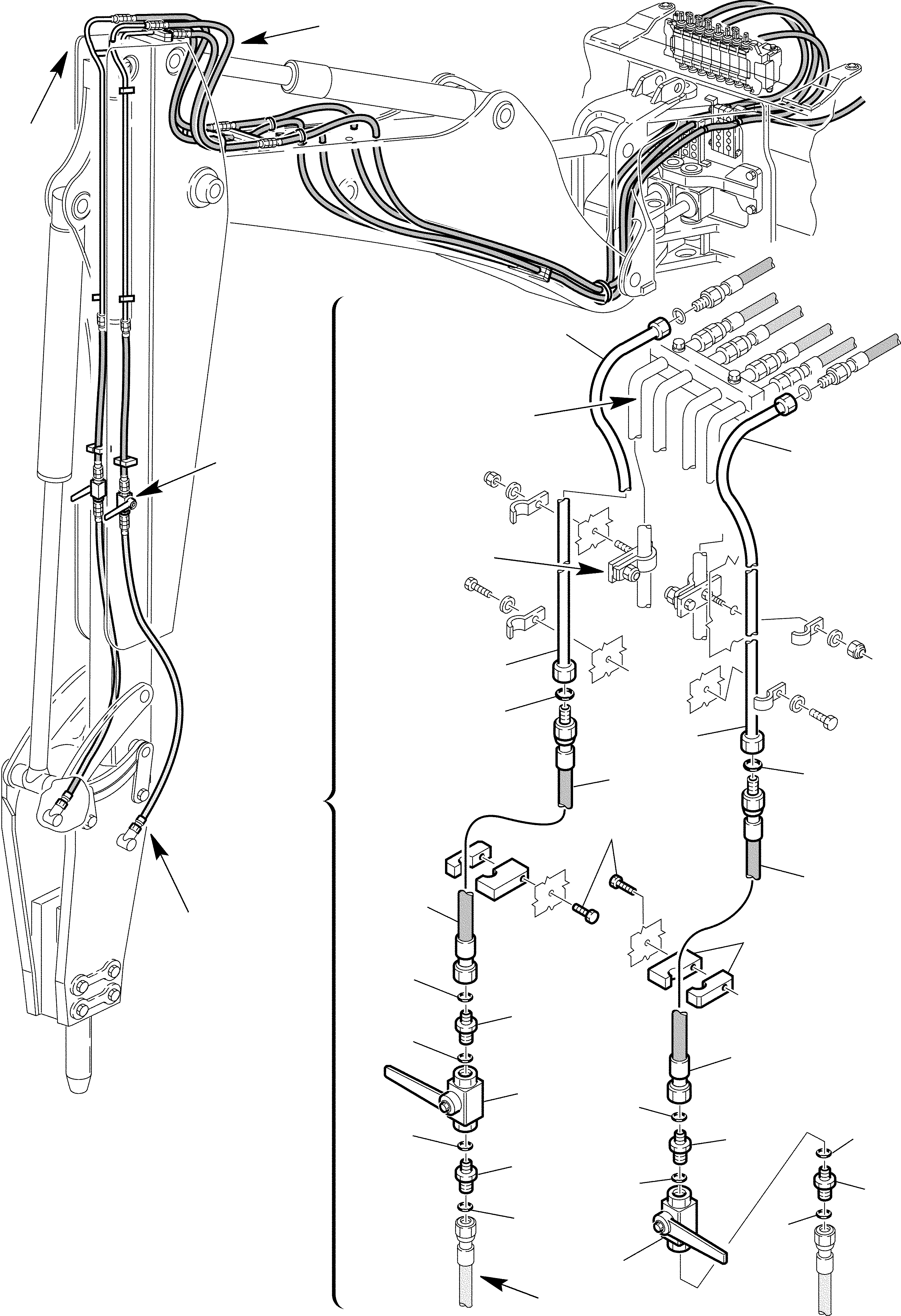 Part 133. HAMMER HYDRAULIC PIPINGWITH JIG ARM - WITH COCKS [6750]