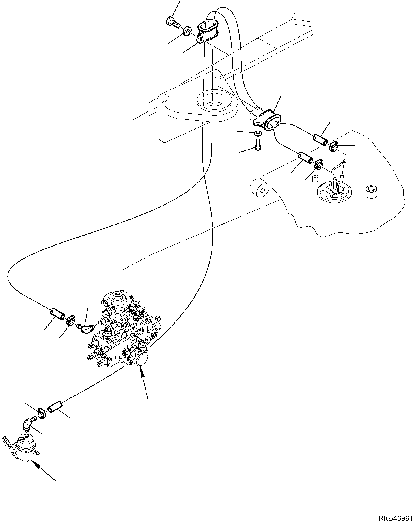 15. FUEL LINE [1310] - Komatsu part WB97S-5E0 S/N F30003-Up [wb97s5e0]