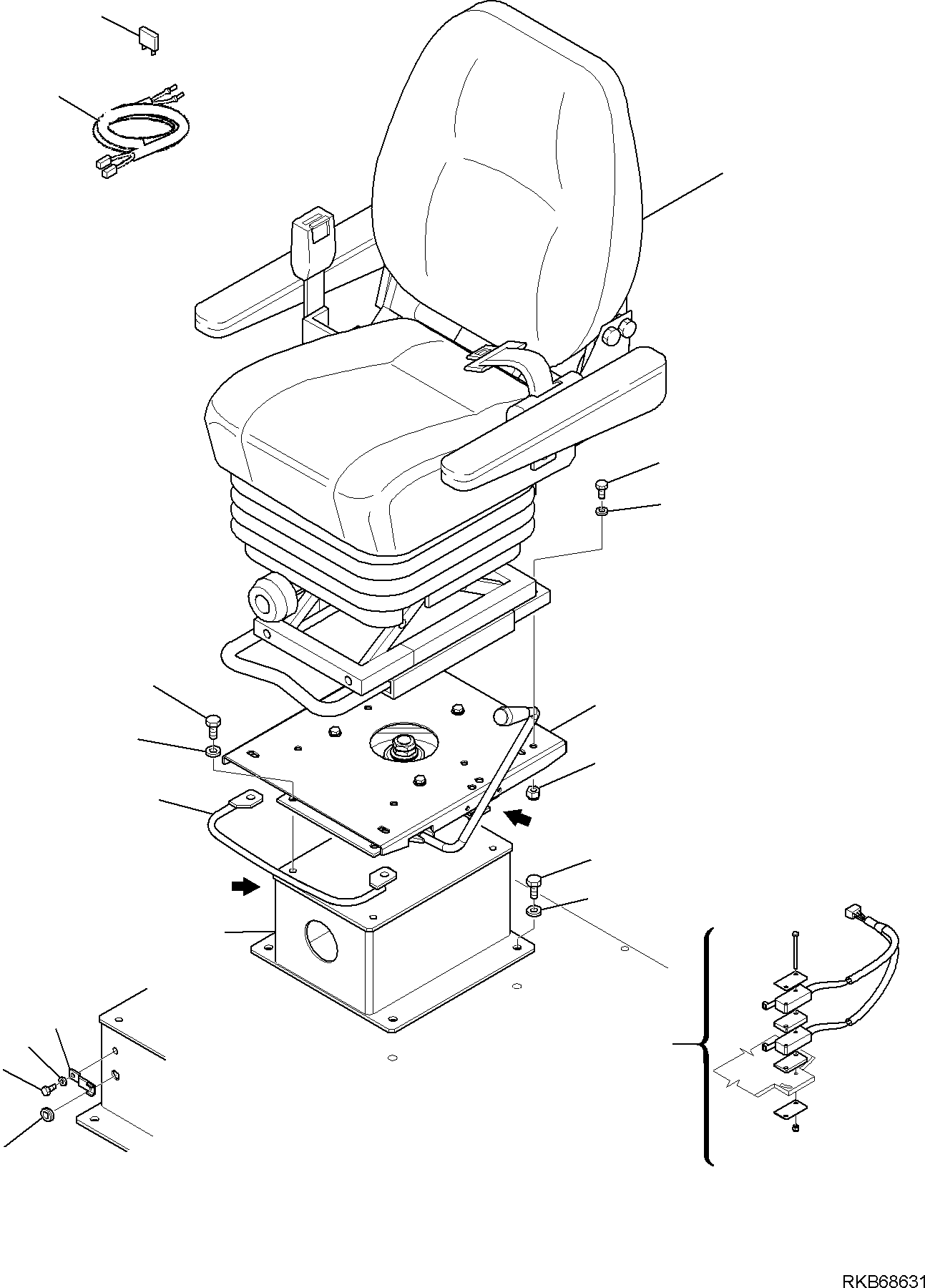 31. OPERATOR'S SEAT (1/2) [5720] - Komatsu part WB97S-5E0 S/N F30003-Up [wb97s5e0]