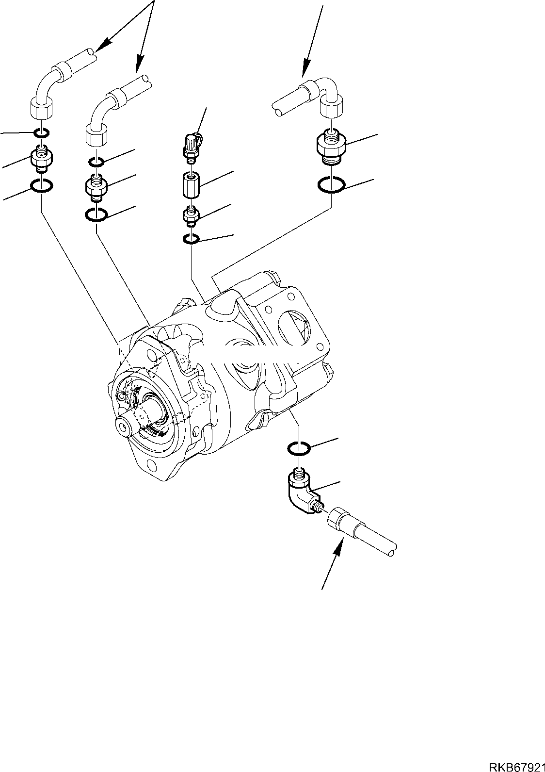 5. HYDRAULIC PUMP (CONNECTING PARTS) [6105] - Komatsu part WB97S-5E0 S/N F30003-Up [wb97s5e0]
