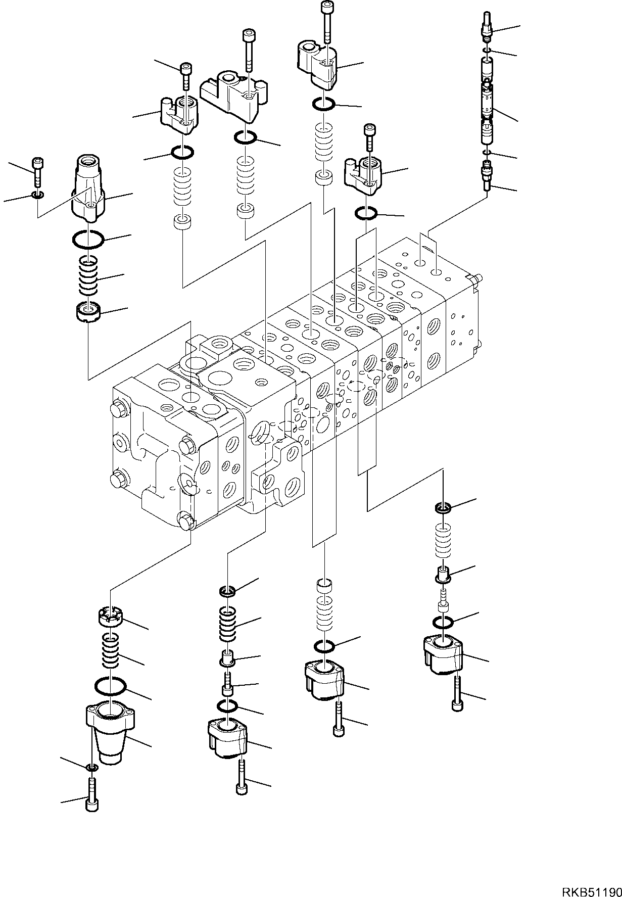 26. 10-SPOOL CONTROL VALVE (7/16) [6272] - Komatsu part WB97S-5E0 S/N F30003-Up [wb97s5e0]