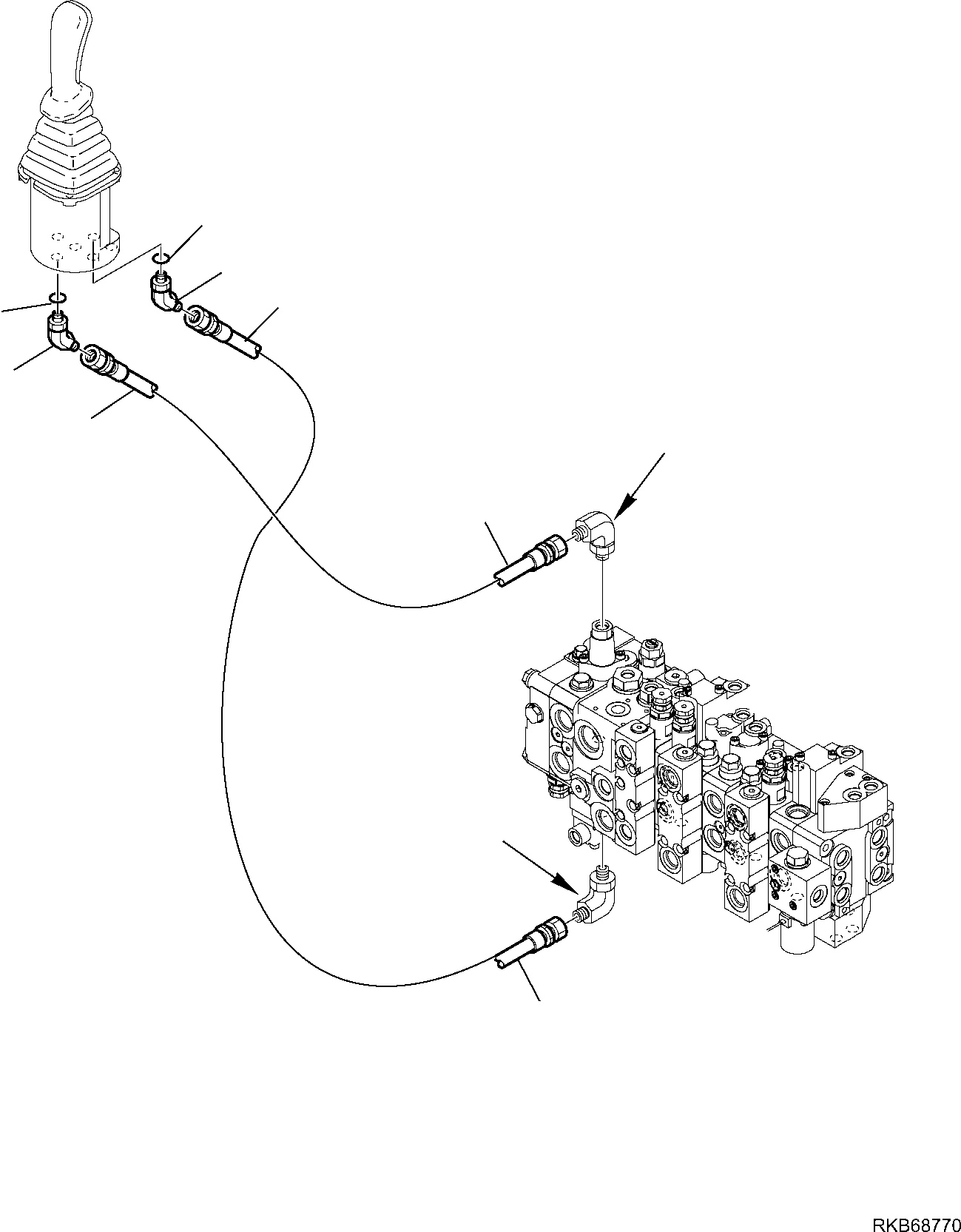 106. HYDRAULIC PIPING (SERVOCONTROL LINE) (ARM LINE) [6735] - Komatsu part WB97S-5E0 S/N F30003-Up [wb97s5e0]