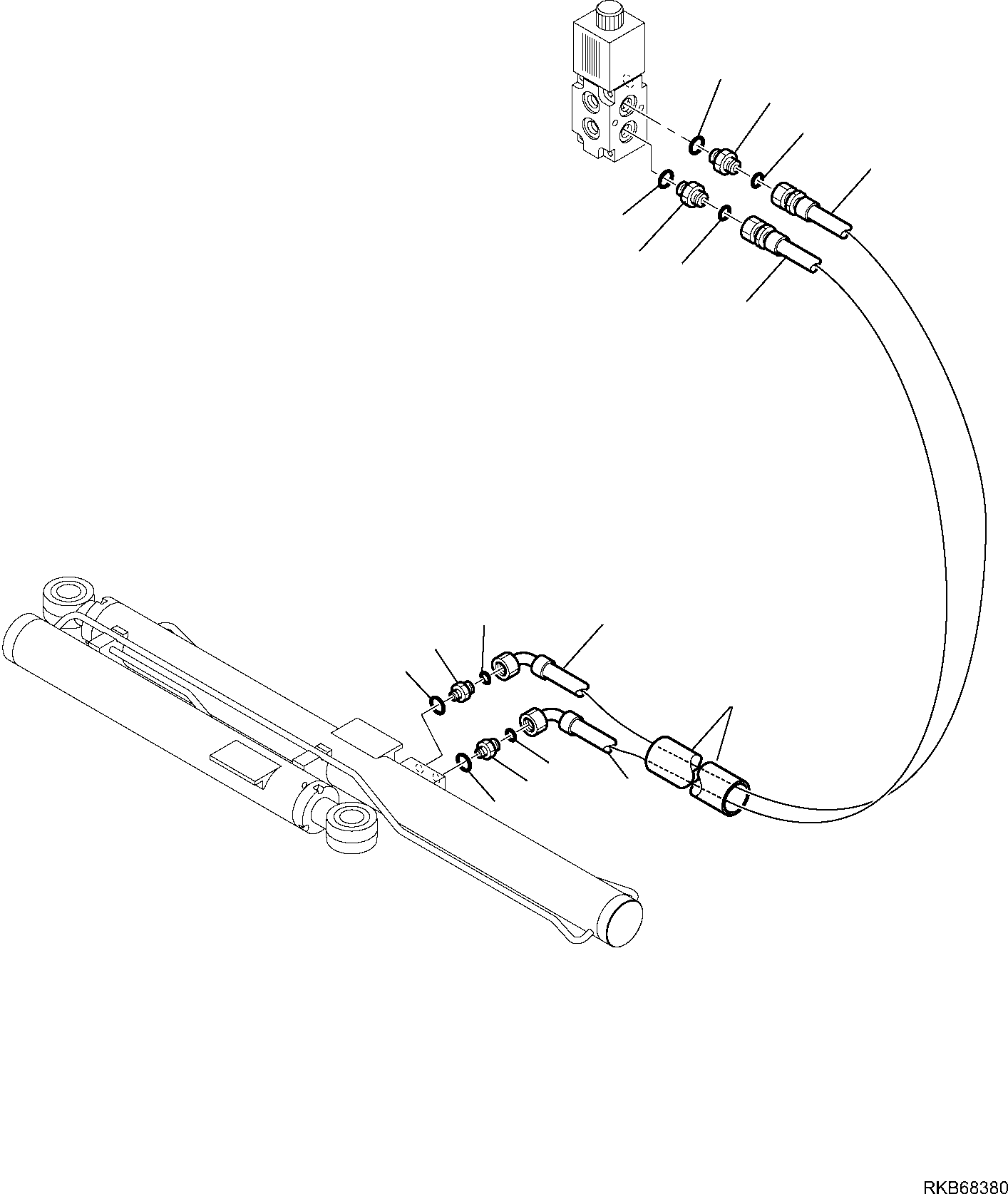 132. HYDRAULIC PIPING (SLIDING PLATE LINE) [6830] - Komatsu part WB97S-5E0 S/N F30003-Up [wb97s5e0]