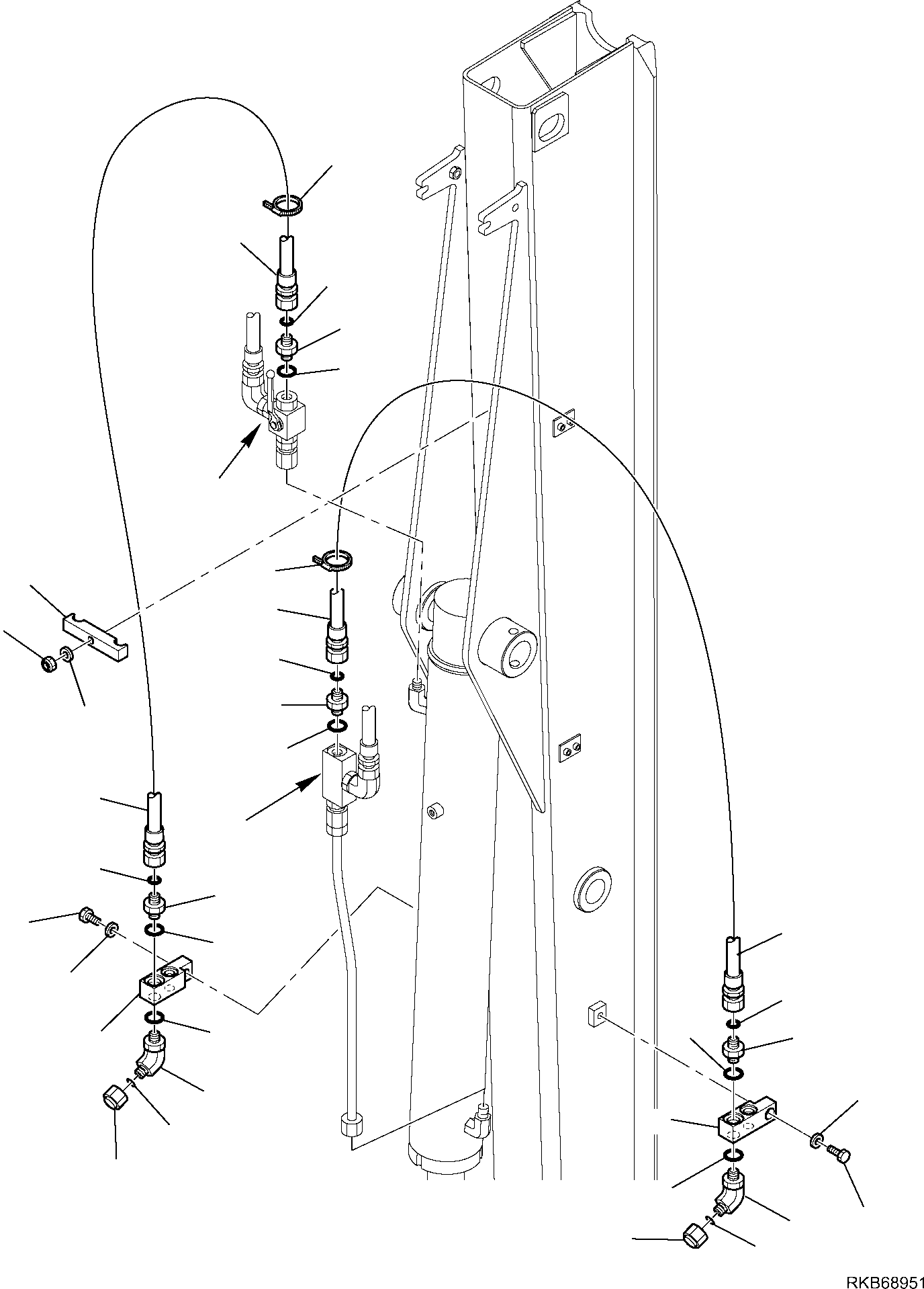 142. HYDRAULIC PIPING (CUTTING AND ROTATING BUCKET) (3/3) [6920] - Komatsu part WB97S-5E0 S/N F30003-Up [wb97s5e0]