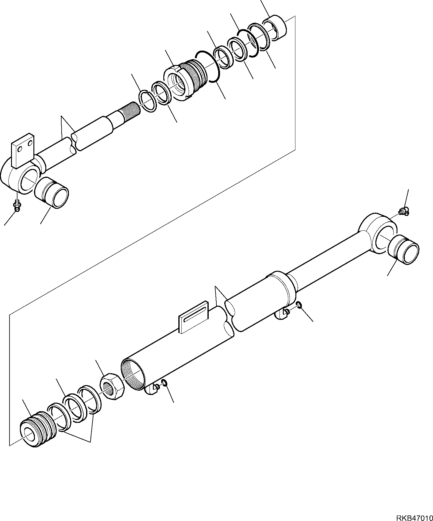 10. SHOVEL BUCKET TIPPING CYLINDER (R.H.) [7050] - Komatsu part WB97S-5E0 S/N F30003-Up [wb97s5e0]