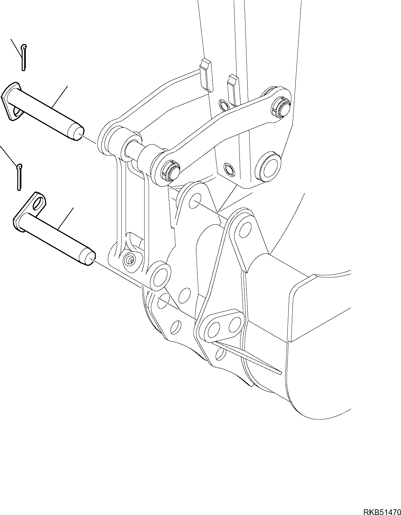 62. BUCKET PIN (Ř 45 mm) [7435] - Komatsu part WB97S-5E0 S/N F30003-Up [wb97s5e0]
