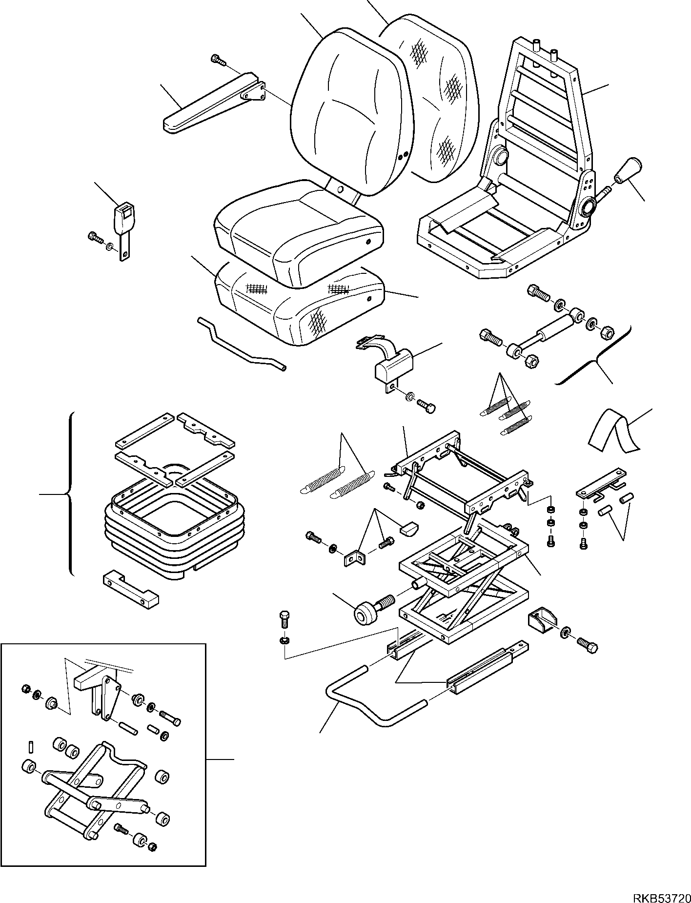 38. OPERATOR'S SEAT (KAB SEATING MODEL 411) (2/2) [5715] - Komatsu part WB97S-5E0 S/N F30451- UP [wb97s5e1]