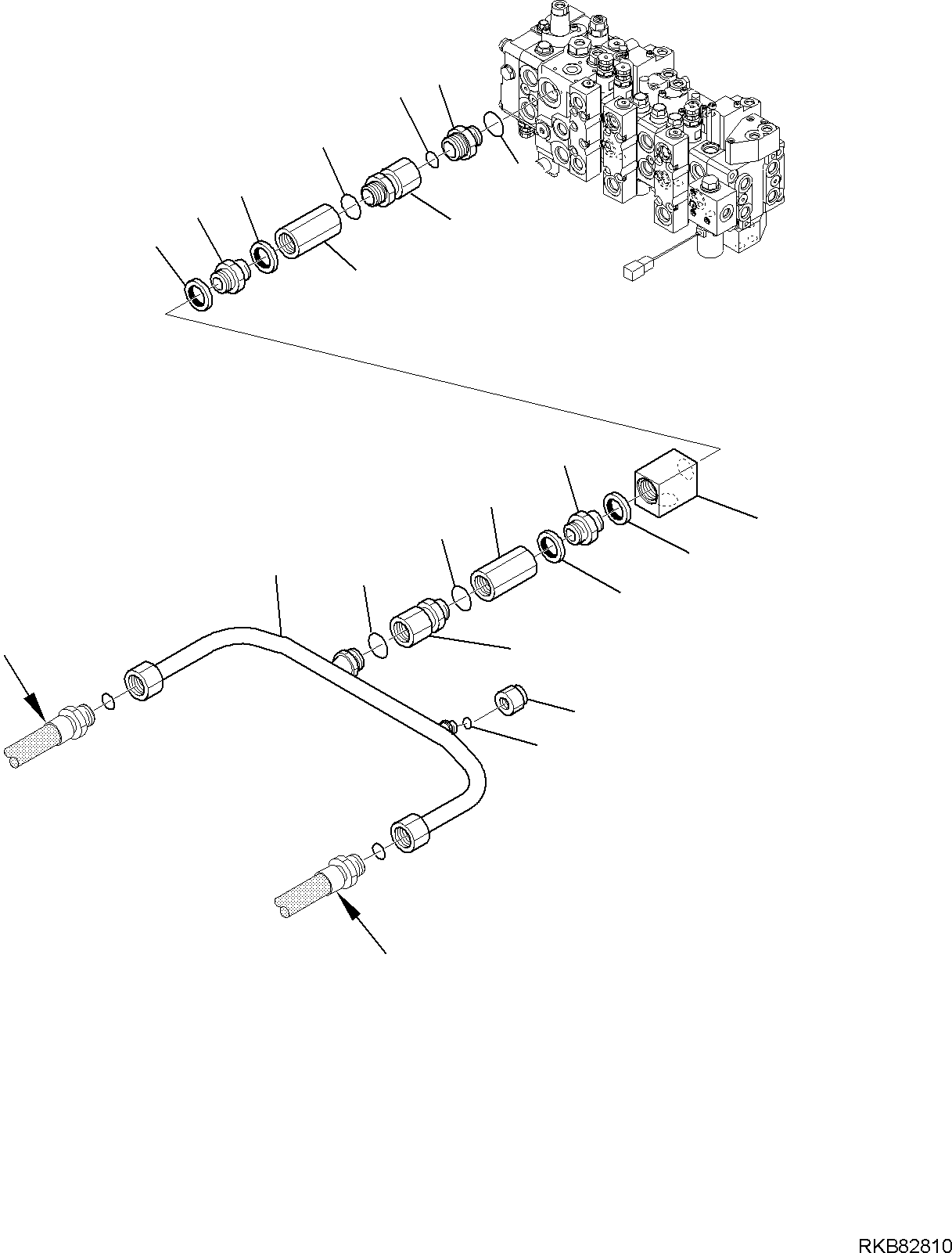61. HYDRAULIC PIPING (RETURN LINE) (1/5) [6415] - Komatsu part WB97S-5E0 S/N F30451- UP [wb97s5e1]