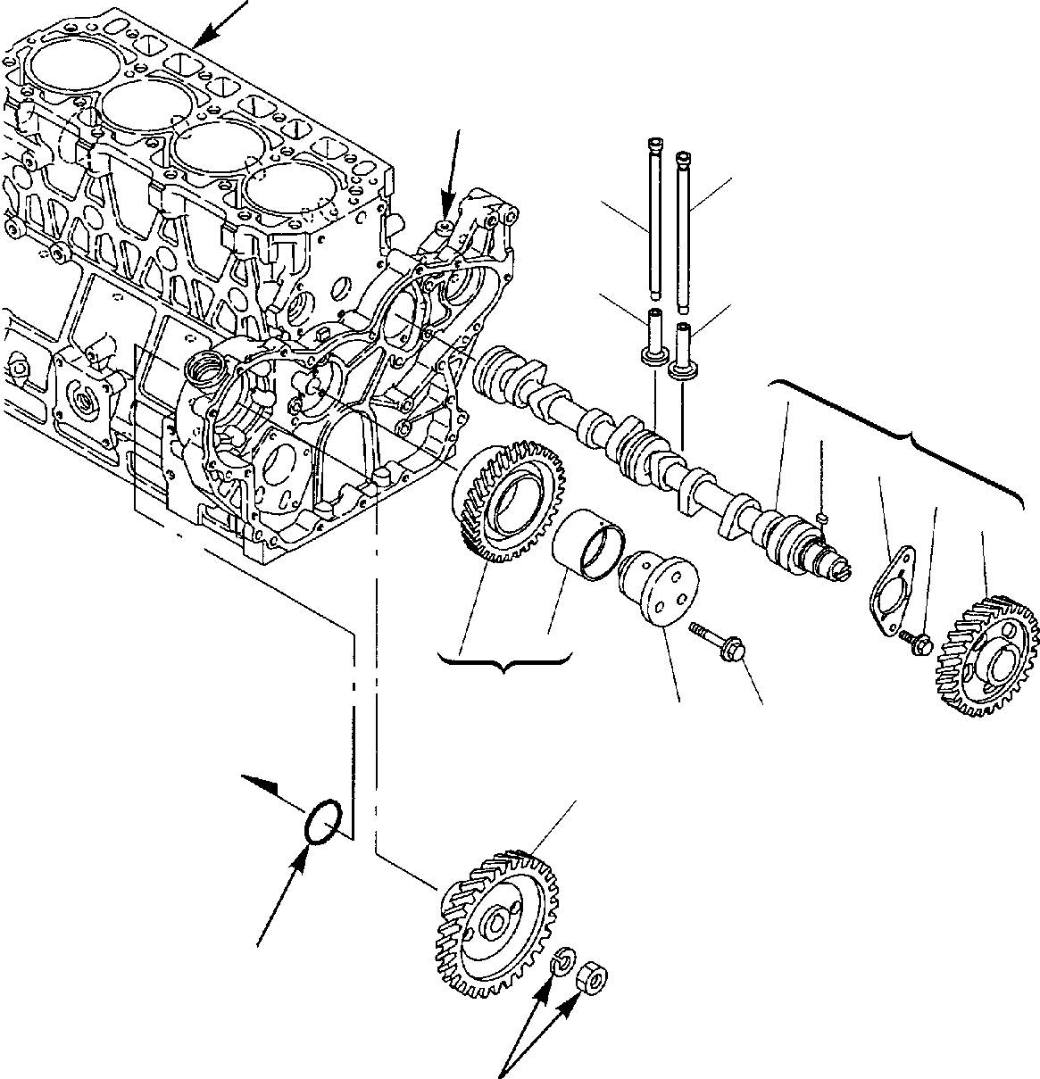 10. CAMSHAFT & DRIVING GEAR [0251] - Komatsu part WB97S-2 S/N 97SF10431-Up [wb97s_2b]