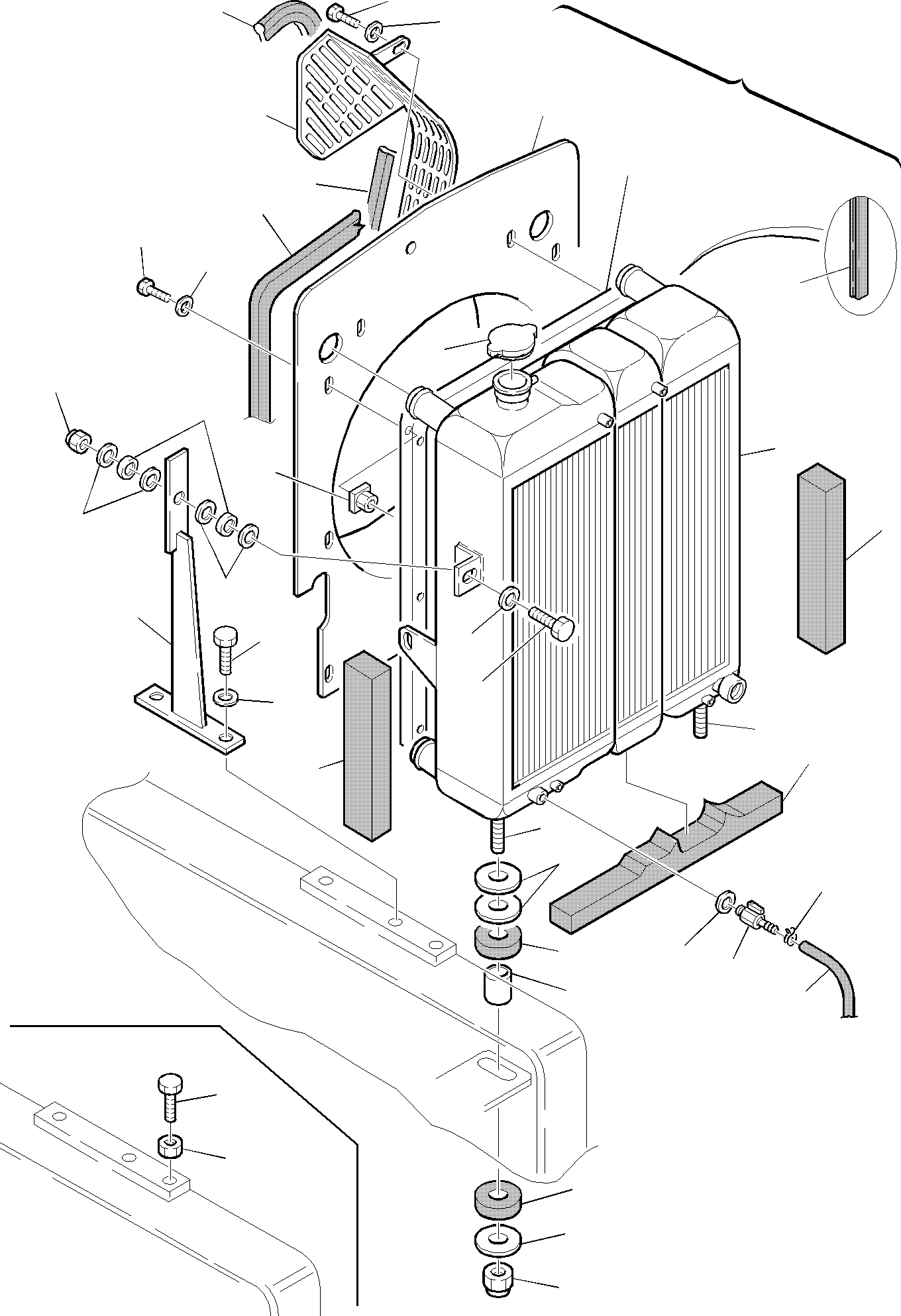 6. RADIATOR [1200] - Komatsu part WB97S-2 S/N 97SF10431-Up [wb97s_2b]