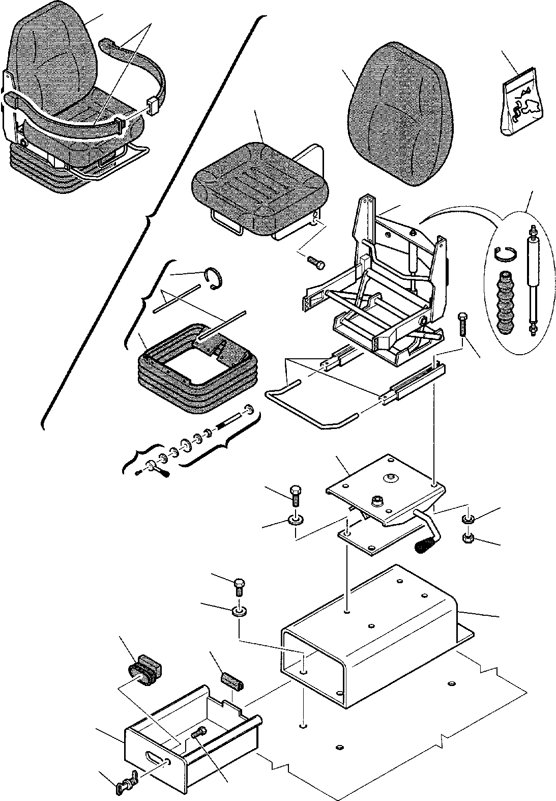 22. OPERATOR'S SEAT [5700] - Komatsu part WB97S-2 S/N 97SF10431-Up [wb97s_2b]
