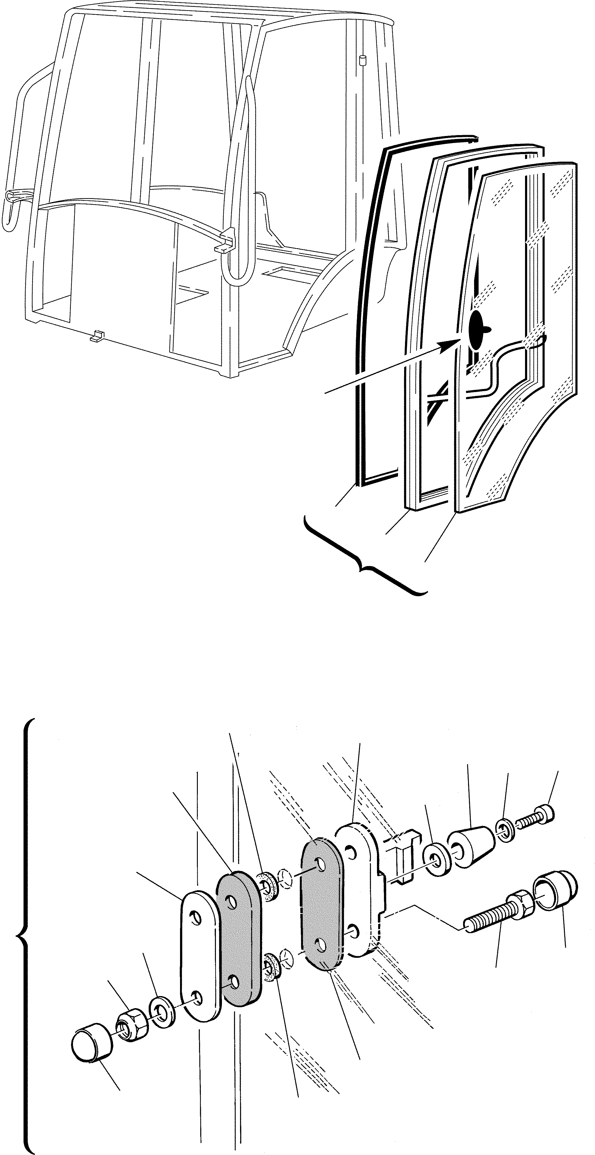 13. CABIN - LEFT DOOR (1st parts) (5/16) [5220] - Komatsu part WB97S-2 S/N 97SF11205-Up [wb97s_2c]