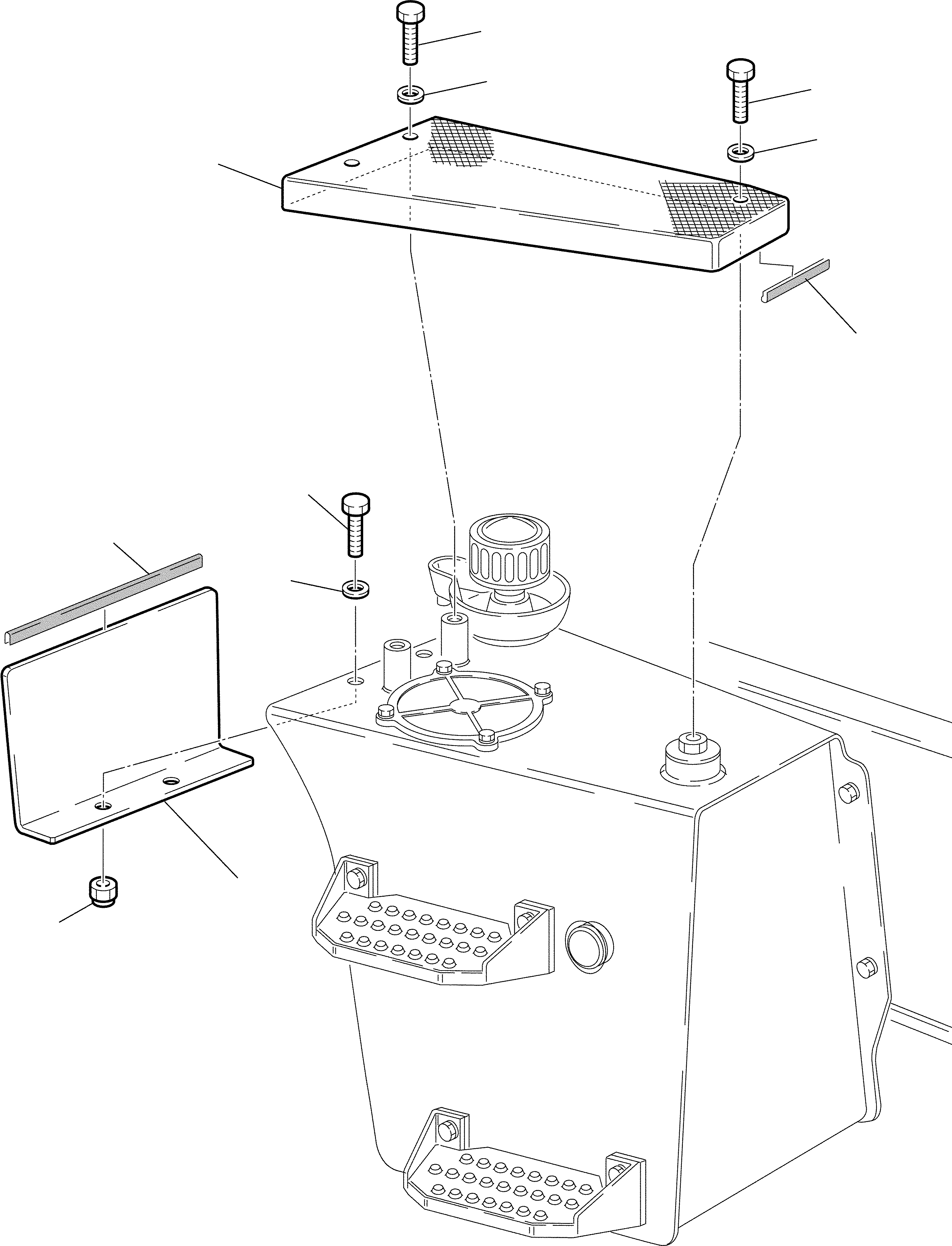 2. FLOOR BOARD HYDRAULIC TANK [6010] - Komatsu part WB97S-2 S/N 97SF11205-Up [wb97s_2c]