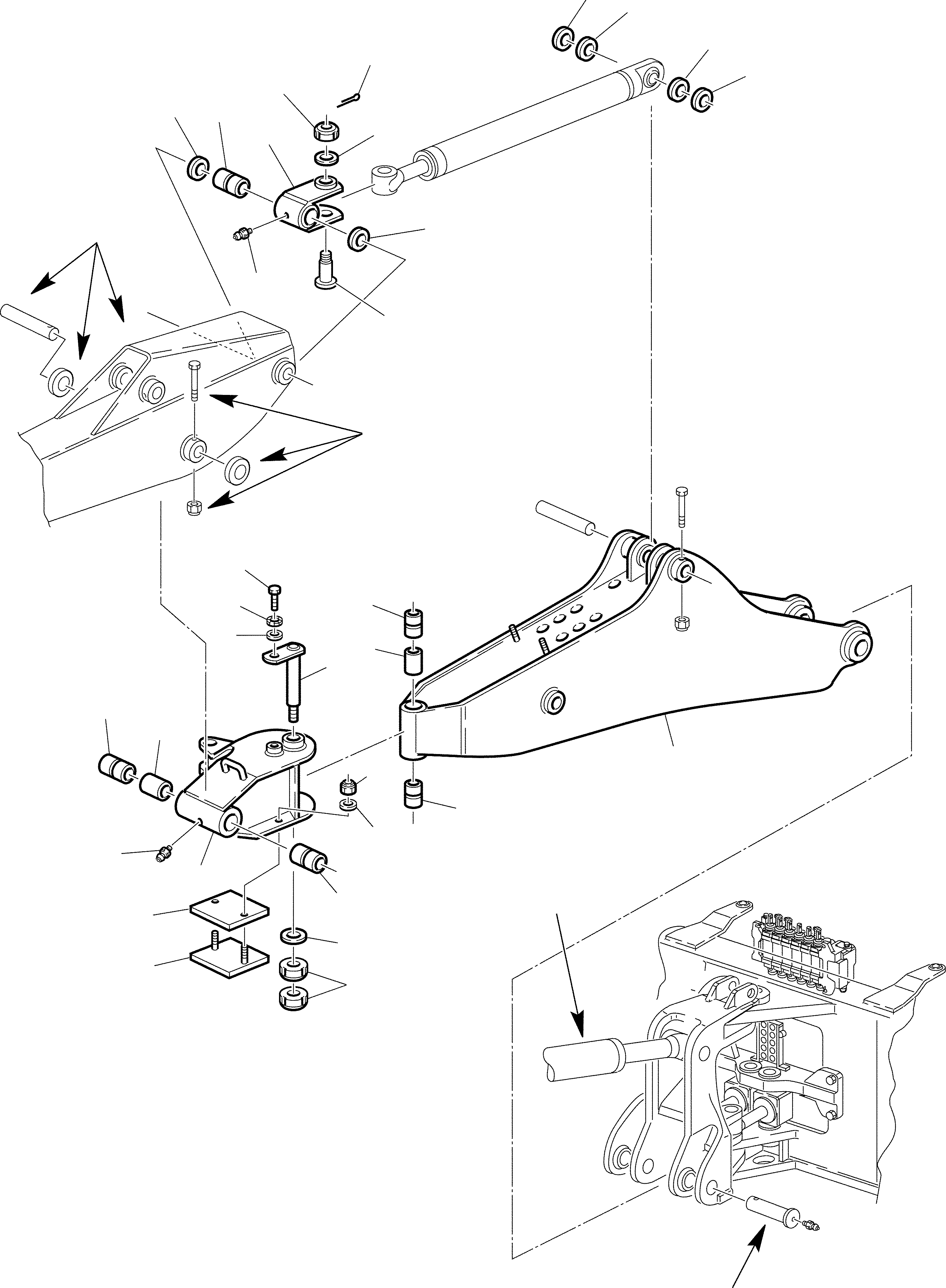 26. SIDE DIGGING BOOM [7150] - Komatsu part WB97S-2 S/N 97SF11205-Up [wb97s_2c]