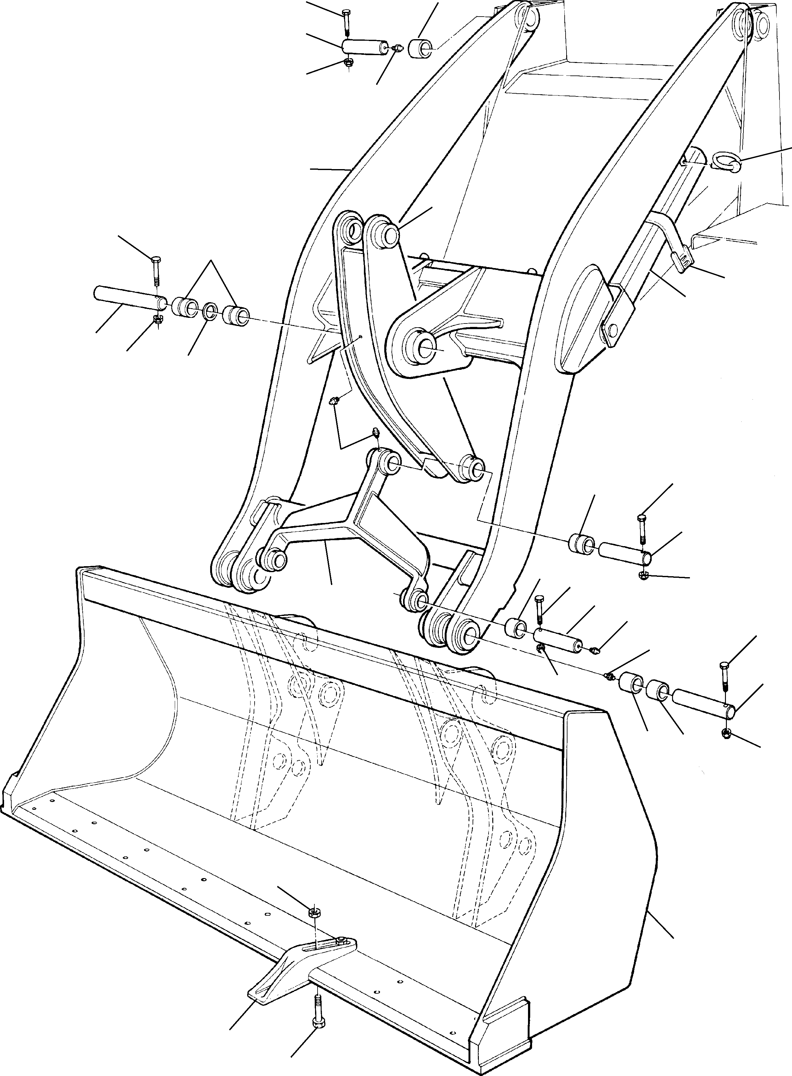 1. SHOVEL BUCKET AND ARM [7000] - Komatsu part WB98A-2 S/N WB98F20001-Up [wb98a_2]