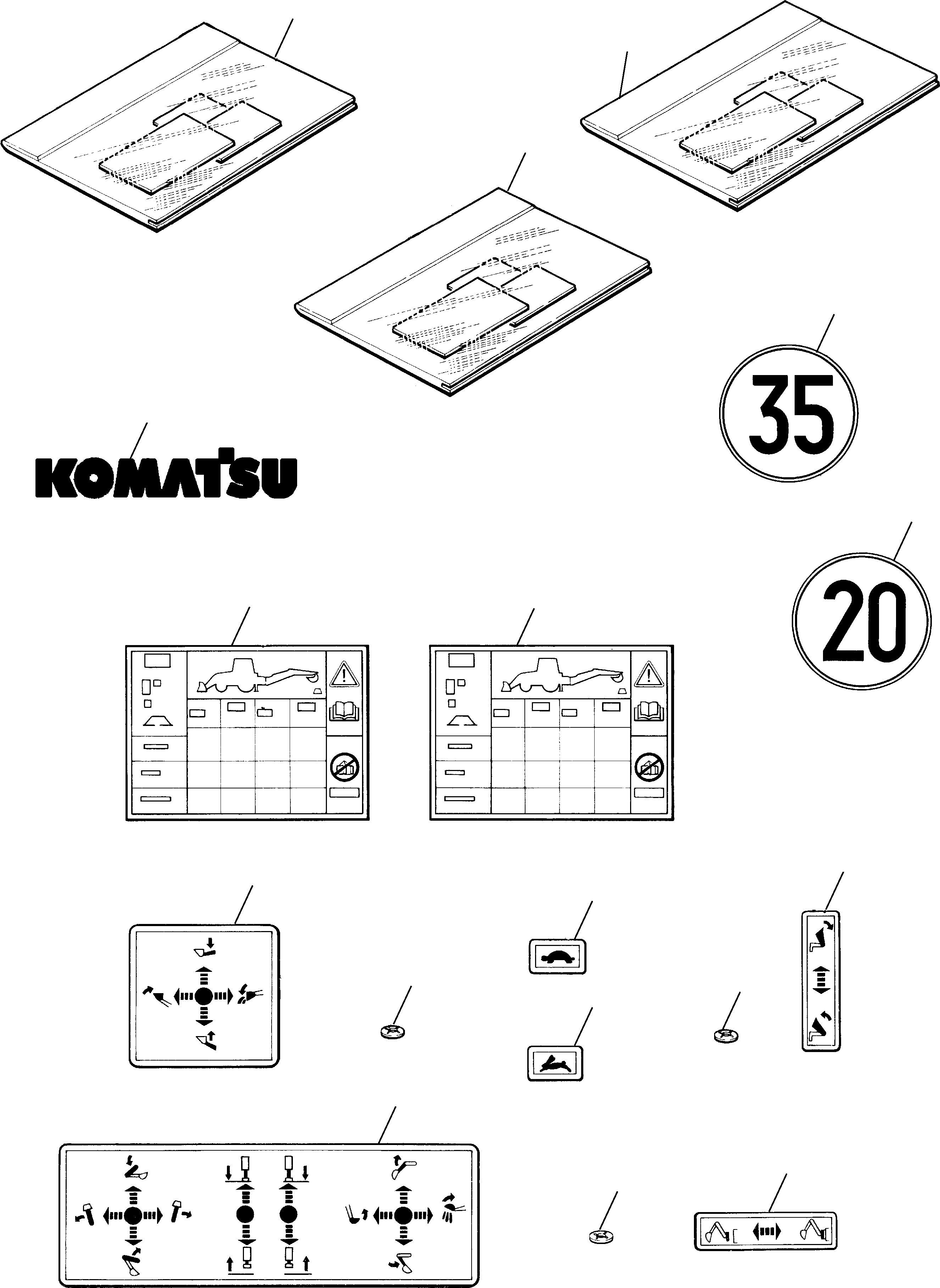 1. MARK PLATE [9810] - Komatsu part WB98A-2 S/N WB98F20365-Up [wb98a_2a]